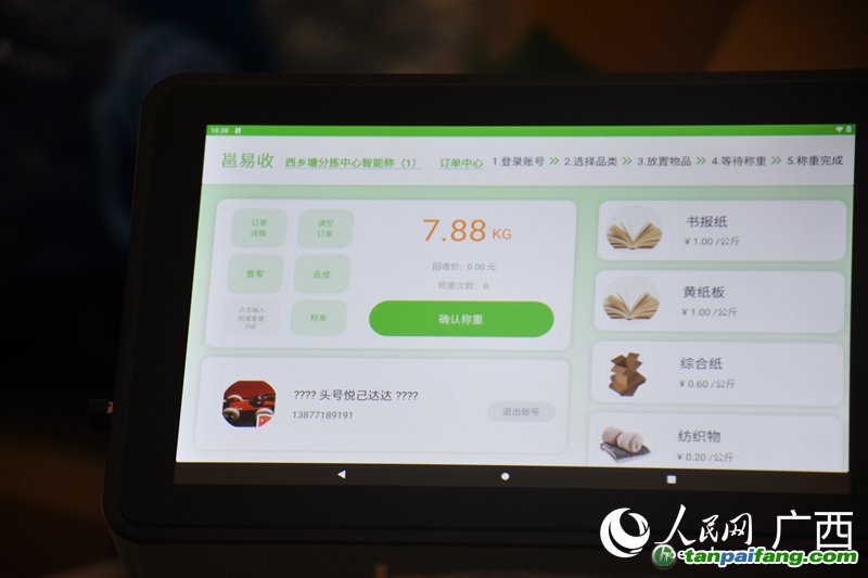 廢舊品稱重計數(shù)。人民網 王功孝攝